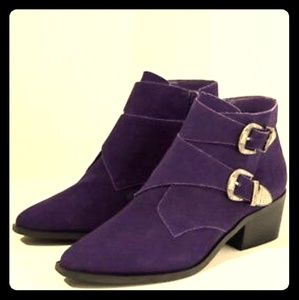 Suede Buckle Ankle Boot